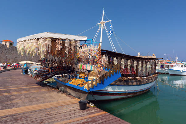 istock Floating Market in Rhodes Harbor, Greece 2155495415