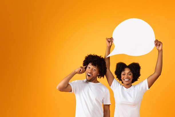 istock Inspired creative black man have great idea, posing with girlfriend 2155500482