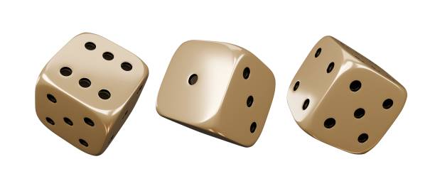 istock Casino gambling game. Gold luxury dice set. 2155502552
