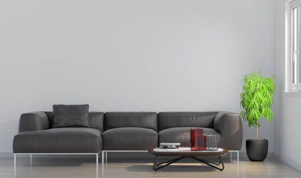 istock Large luxury modern bright interiors Living room mockup illustration 3D rendering image 2155508334