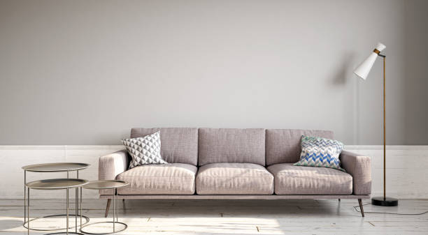 istock Large luxury modern bright interiors Living room mockup illustration 3D rendering image 2155508600
