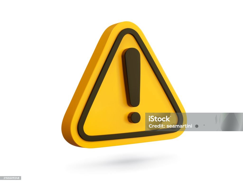 3d alert sign, caution icon, attention message - Royaltyfri Koncentration vektorgrafik 3d alert sign, caution icon, attention message - Royaltyfri Koncentration vektorgrafik