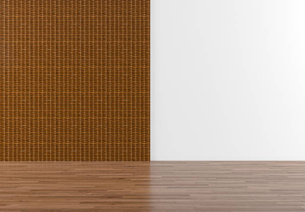 Wooden empty wall and floor background