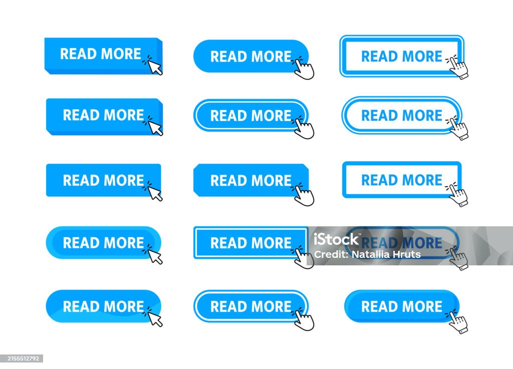 Readmore Button Read More Button With Pointer Clicking Web Button Finger Pressing Click ...