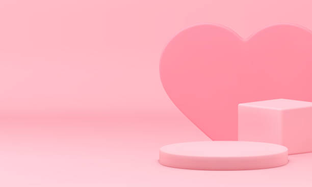 istock Pink elegant 3d podium pedestal mock up for cosmetic product show presentation realistic vector 2155513069