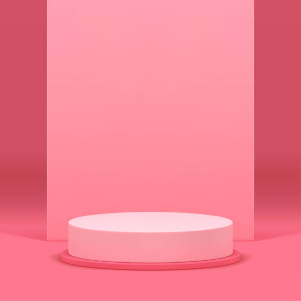 istock 3d cylinder podium pedestal pink display mock up cosmetic product show presentation realistic vector 2155513248