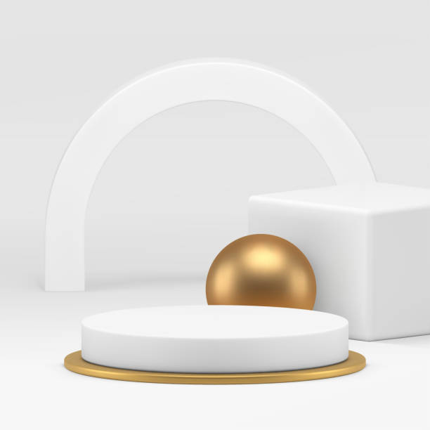 istock 3d cylinder podium pedestal white luxury elegant showcase for advertising realistic vector 2155513389