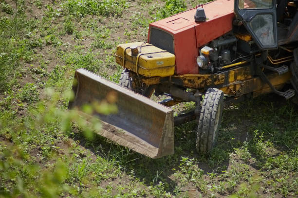 istock Bulldozer clearing a site of grass 2155514610