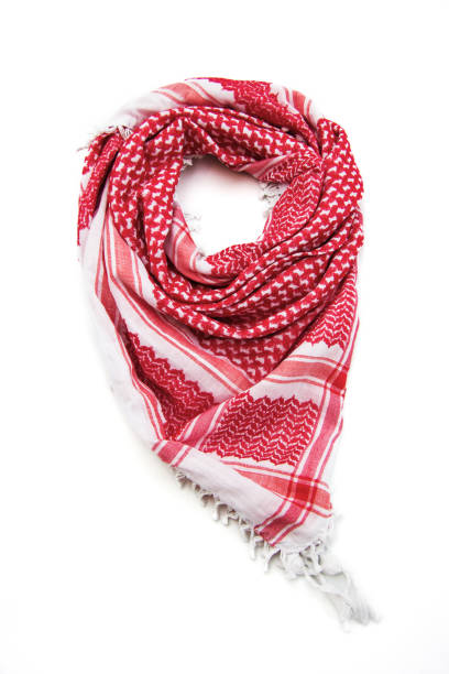 istock Red arabic scarf isolated on white background 2155515366