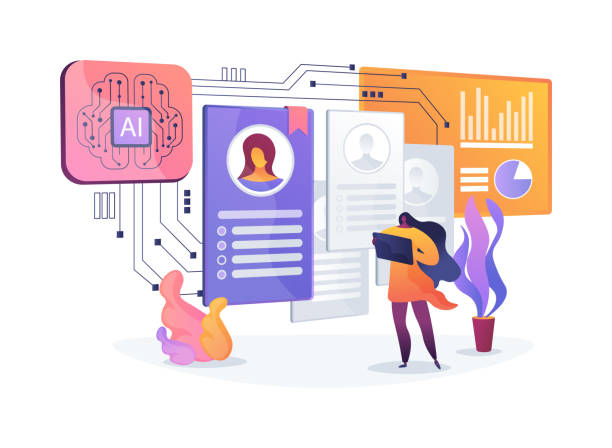 ai-enhanced recruitment and screening 추상 개념 벡터 일러스트레이션. - 플랫 디자인 stock illustrations