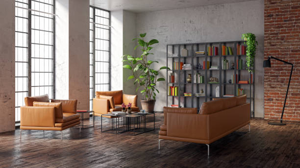 istock Large luxury modern bright interiors Living room mockup illustration 3D rendering image 2155518364