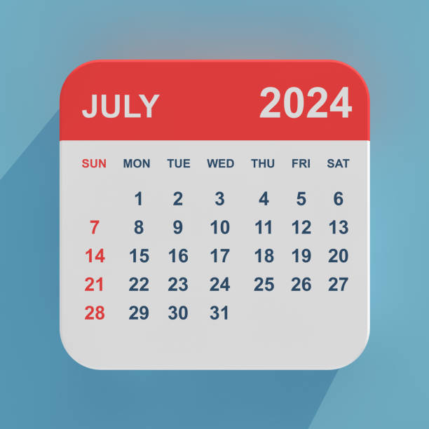 istock Flat Icon Calendar July 2024. 3d Rendering 2155518381