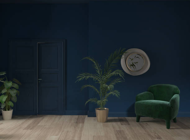istock Large luxury modern bright interiors Living room mockup illustration 3D rendering image 2155518933