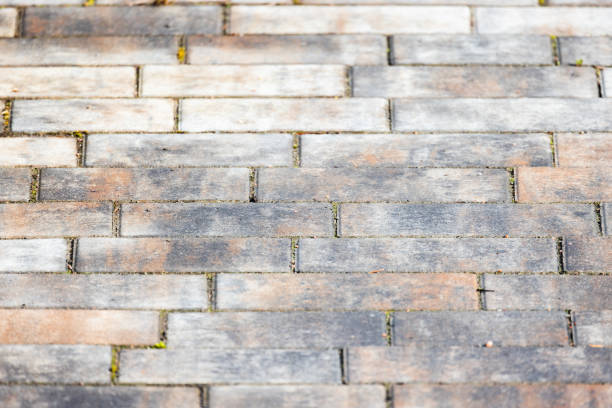 Stone street pavement, background photo with selective soft focus