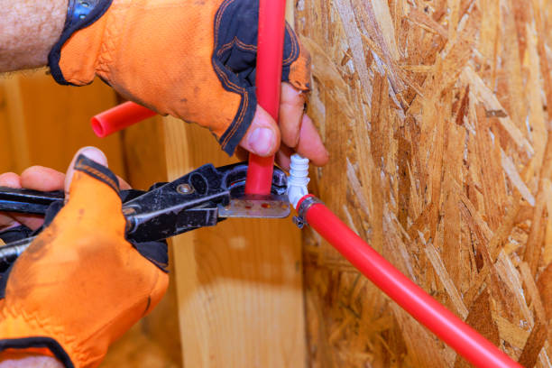 istock An installation connection to PVC plastic water pipes is completed by a plumber 2155519444