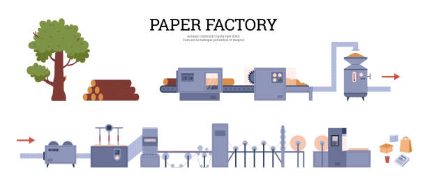 Papermaking Visual Process 30+ Paper Making Process Stock Illustrations, Royalty-Free Vector ...