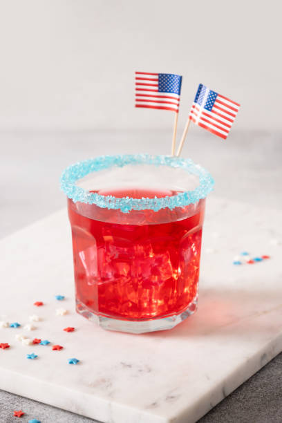 istock Patriotic red pomegranate margarita for July 4th. 2155521351
