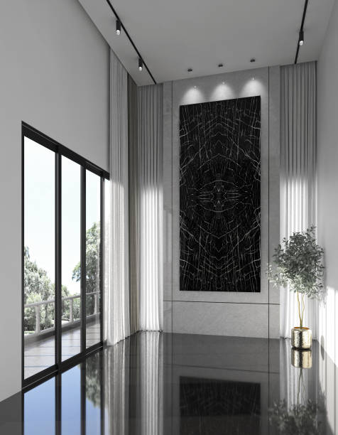 istock Large luxury modern bright interiors Living room mockup illustration 3D rendering image 2155522129