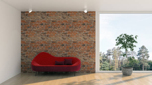 istock Large luxury modern bright interiors Living room mockup illustration 3D rendering image 2155522602