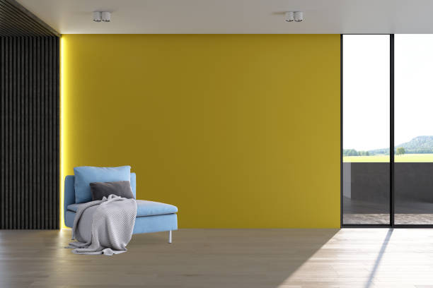 istock Large luxury modern bright interiors Living room mockup illustration 3D rendering image 2155522663