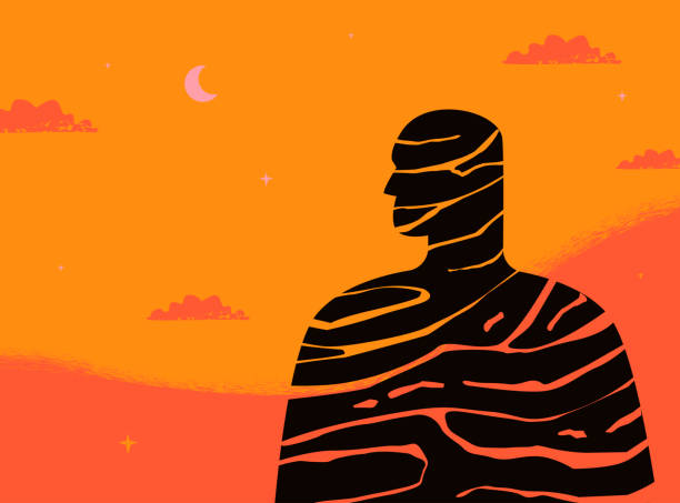 A human silhouette disintegrating into many parts. The metaphor of dissociative, identity disorders, personality destruction, PTSD. A human silhouette disintegrating into many parts. The metaphor of dissociative, identity disorders, and personality destruction. dissociative identity disorder stock illustrations