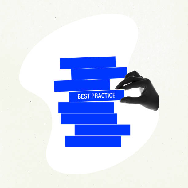 istock Strategic precision in business practices. Hand interacting with set of blue horizontal bars. Layer of business strategy for successful outcomes. Conceptual design. Art collage. 2155529269