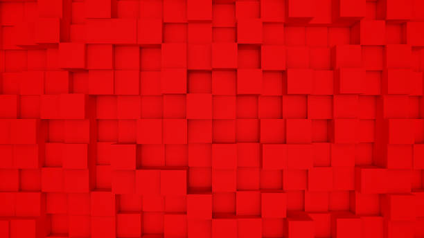 istock Abstract red modern architecture 3D background with red cubes on the wall. 2155530244