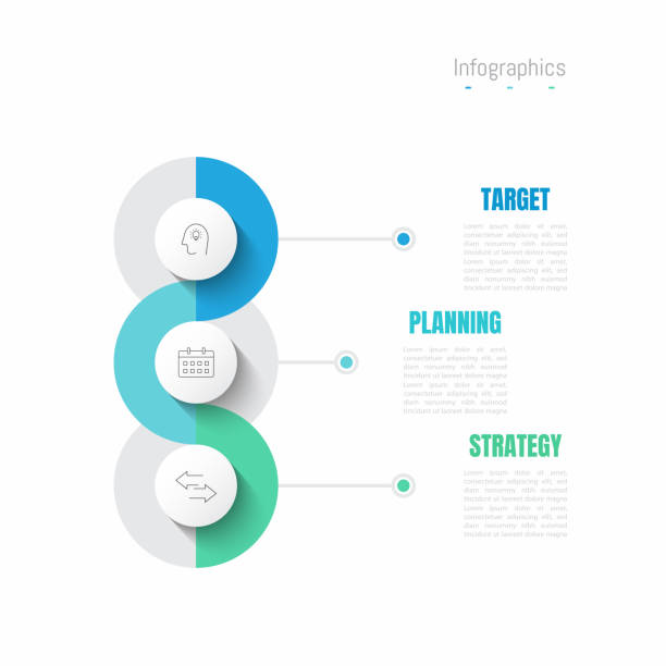 stockillustraties, clipart, cartoons en iconen met infographic 3 options design elements for your business data. vector illustration. - infographic