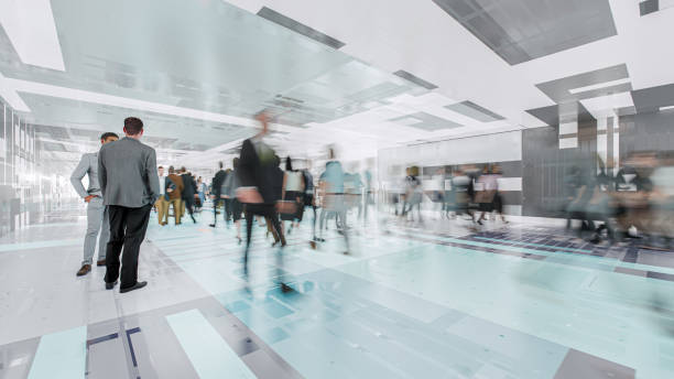 istock Motion blur of walking commuter during the rush hour 2155533395