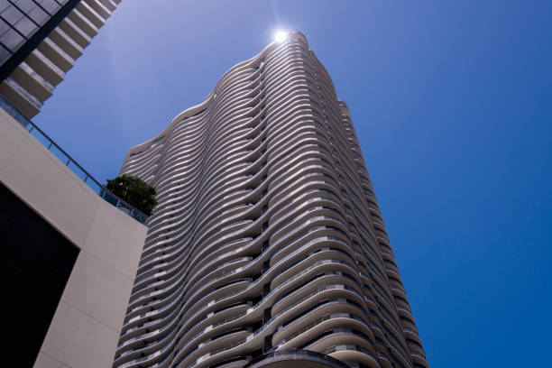 Miami, Florida, USA - Aug 8, 2023: Brickell Flatiron condominium.