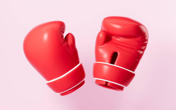 istock Cartoon boxing gloves model, 3d rendering. 2155537703