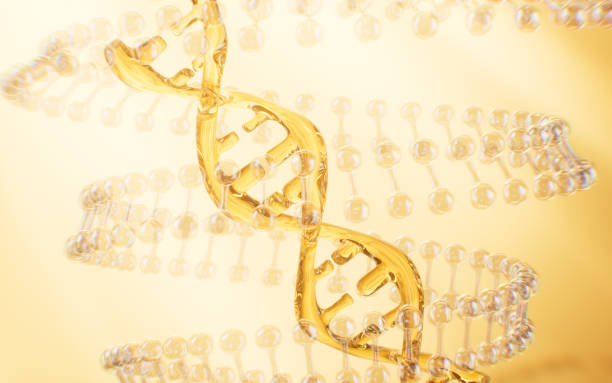 istock DNA and molecules, skincare and biomedical concept, 3d rendering. 2155537805