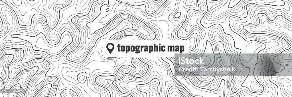 Standard Line Geography Topographic Map With Contour Lines Geographic Terrain Grid Relief ...
