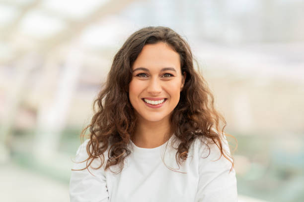 istock Close-up of a smiling woman's face 2155547805