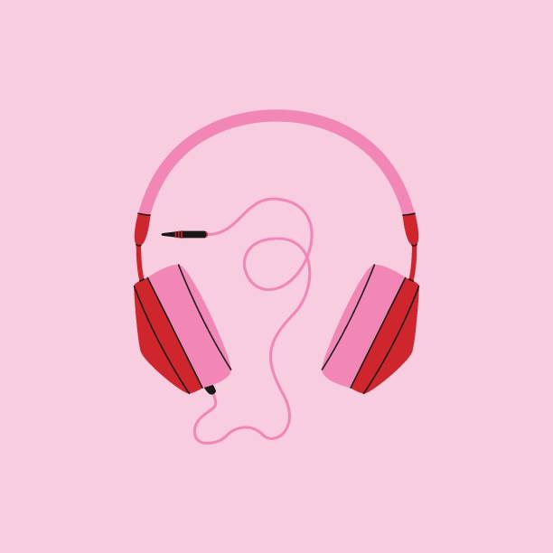 istock Cartoon wired headphones. Modern music stereo device with cable, comic portable audio equipment for listening music and podcast. Vector isolated illustration 2155554097