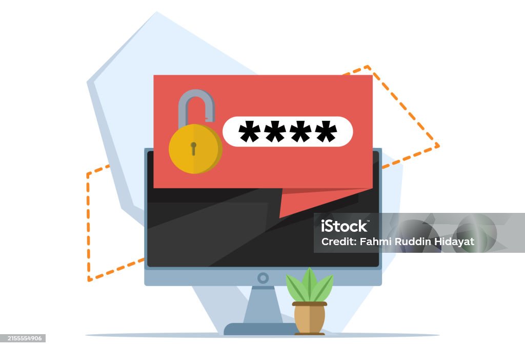 Lock Notification Icon Security Concept Personal Access Device With Password Secure ...