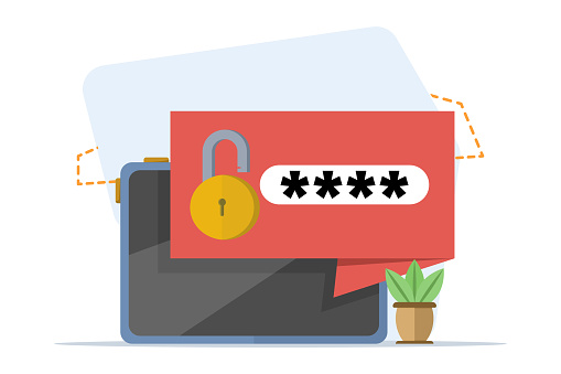 Security Concept Personal Access Device With Password Secure ...