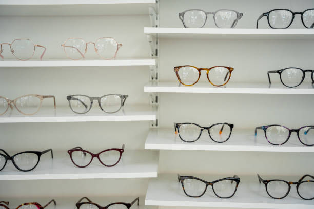 istock Diverse Eyewear Fashion Display at Optical Shop 2155560157