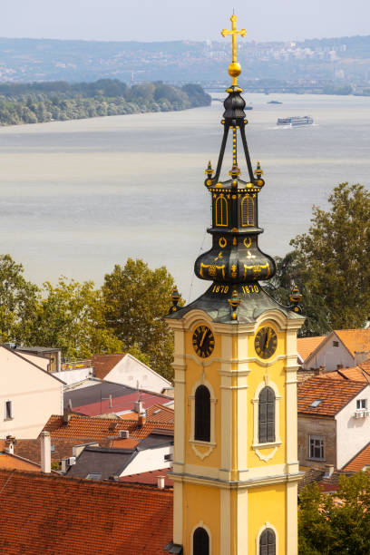 istock Belgrade, Serbia panoramic view with church, Zemun 2155568414