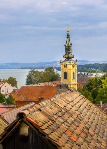 istock Belgrade, Serbia panoramic view with church, Zemun 2155568425