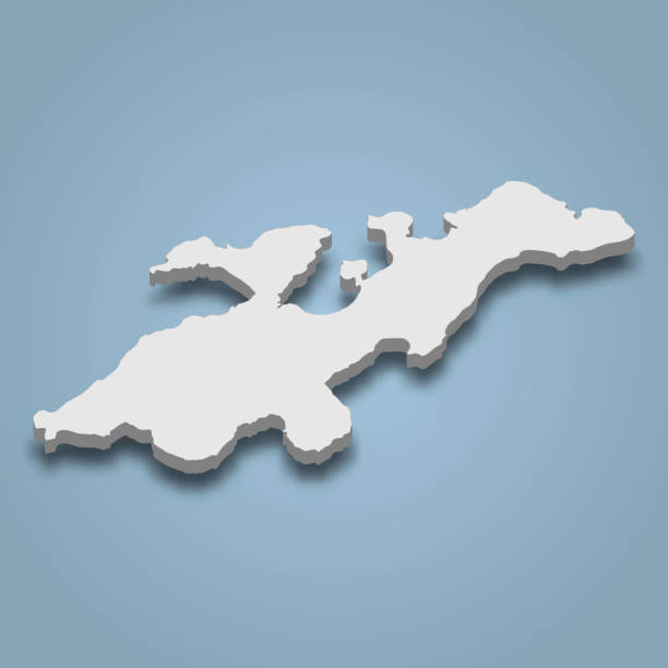 istock 3d isometric map of Lembata is an island in Indonesia 2155569361