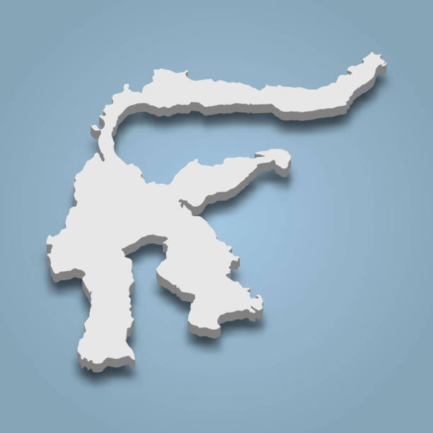istock 3d isometric map of Sulawesi is an island in Indonesia 2155569378
