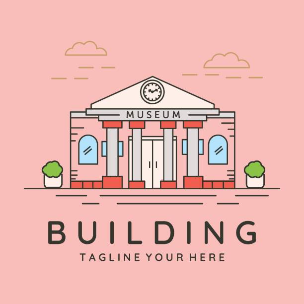 museum building icon line art vector symbol illustration design museum building icon line art vector symbol illustration design expo center stock illustrations