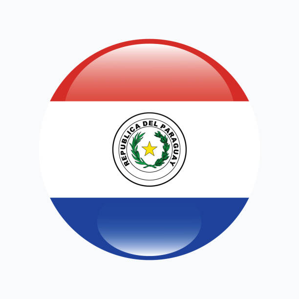 stockillustraties, clipart, cartoons en iconen met paraguay flag. paraguay circle flag. - paraguay rivier illustraties
