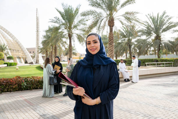 istock Female lecturer at Saudi coeducational university 2155573449