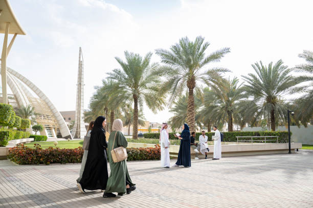 istock People enjoying the grounds of modern Saudi university 2155573466