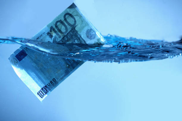 Falling euro money cash finance business