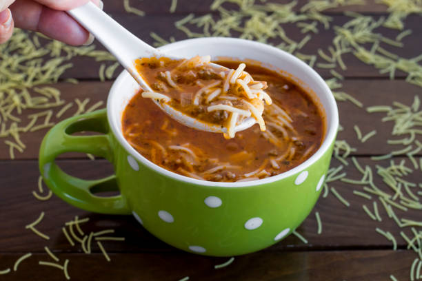 istock Traditional Turkish vermicelli soup in a green color mug 2155579449