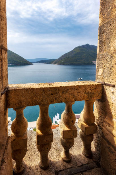 istock Houses of Perast, Montenegro, high angle view 2155579502