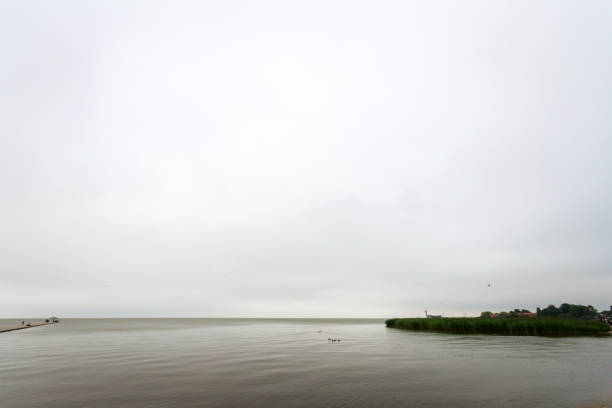 Landscape at the Curonian Lagoon on a gloomy day
